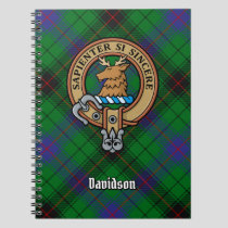 Clan Davidson Crest over Tartan Notebook