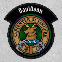 Clan Davidson Crest over Tartan Patch