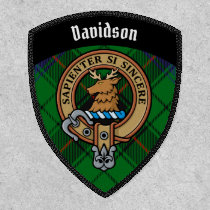 Clan Davidson Crest over Tartan Patch