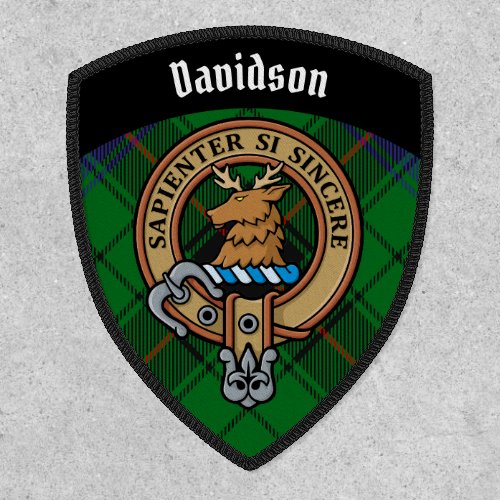 Clan Davidson Crest over Tartan Patch