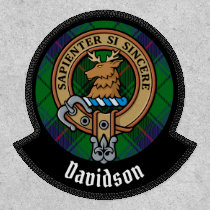 Clan Davidson Crest over Tartan Patch