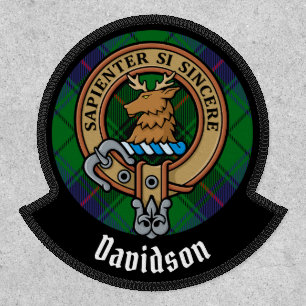 Clan Davidson Crest over Tartan Patch
