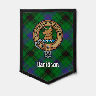 Clan Davidson Crest over Tartan Pennant