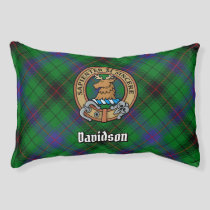 Clan Davidson Crest over Tartan Pet Bed