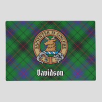 Clan Davidson Crest over Tartan Placemat