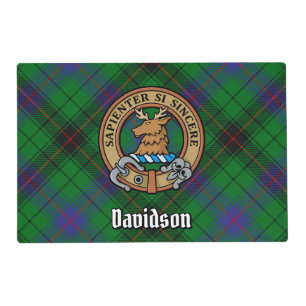 Clan Davidson Crest over Tartan Placemat