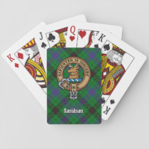 Clan Davidson Crest over Tartan Poker Cards