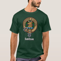 Clan Davidson Crest over Tartan T-Shirt