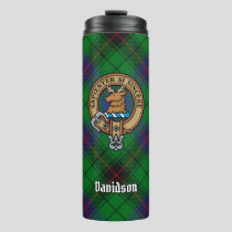 Clan Davidson Crest over Tartan Thermal Tumbler