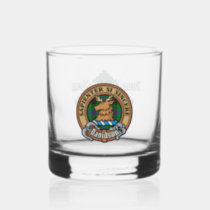 Clan Davidson Crest over Tartan Whiskey Glass