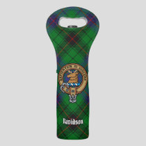 Clan Davidson Crest over Tartan Wine Bag