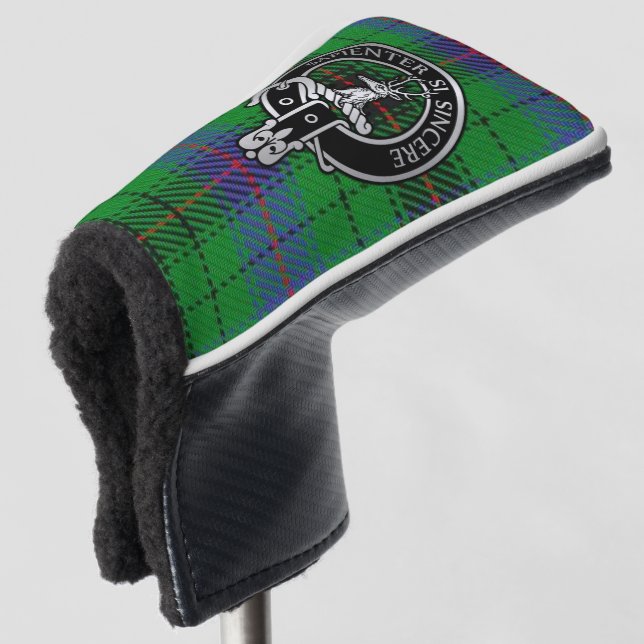 Clan Davidson Crest & Tartan Golf Head Cover (3/4 Front)