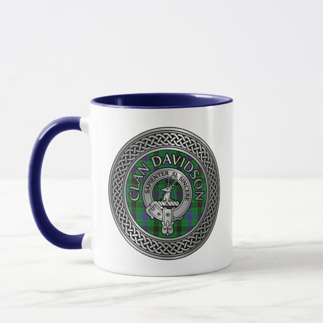 Clan Davidson Crest & Tartan Knot Mug (Left)