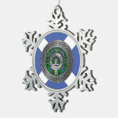 Clan Davidson Crest & Tartan Knot Snowflake Pewter Christmas Ornament (Right)