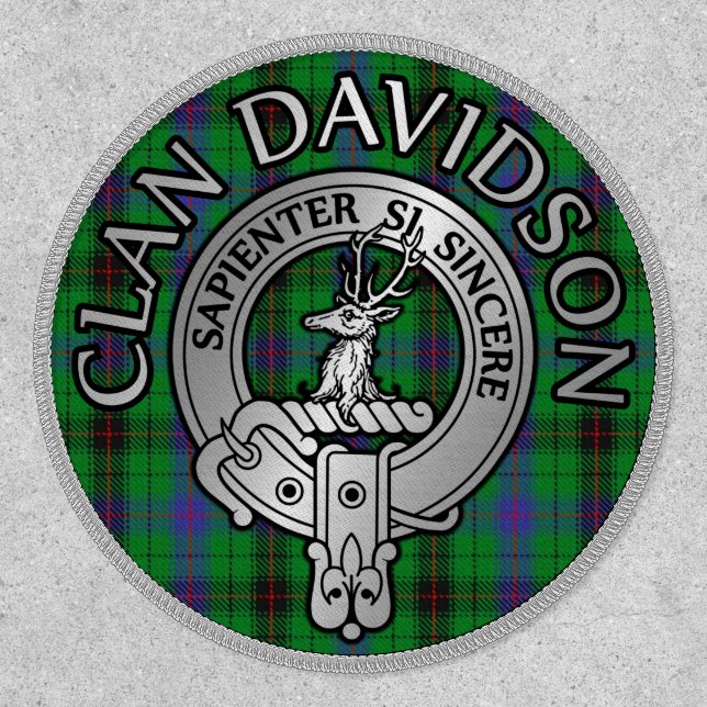 Clan Davidson Crest & Tartan Shield Patch (Front)