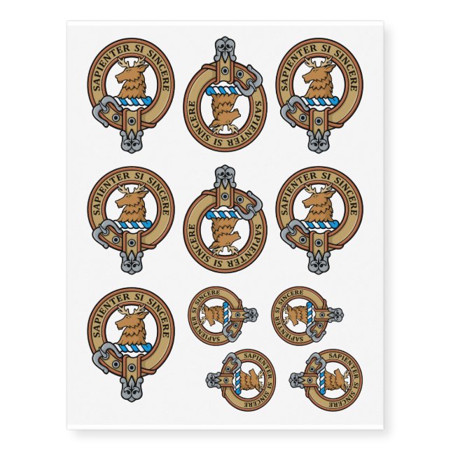 Clan Davidson Crest Temporary Tattoos (Front)
