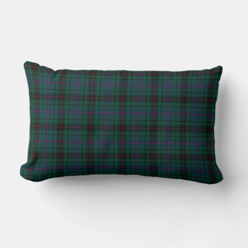 Clan Davidson Forest Green Scottish Tartan Lumbar Pillow