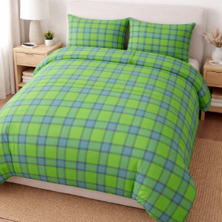 Clan Davidson Plaid Tartan Blue& Green Duvet Cover