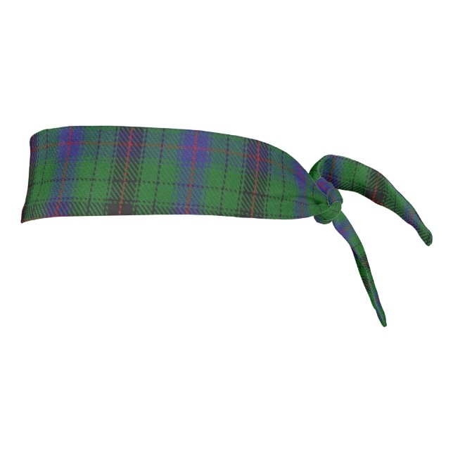 Clan Davidson Scottish Accents Green Blue Tartan Tie Headband (Rotate 90)