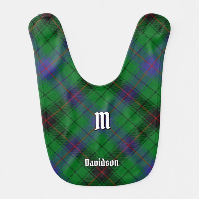 Clan Davidson Tartan Baby Bib (Front)