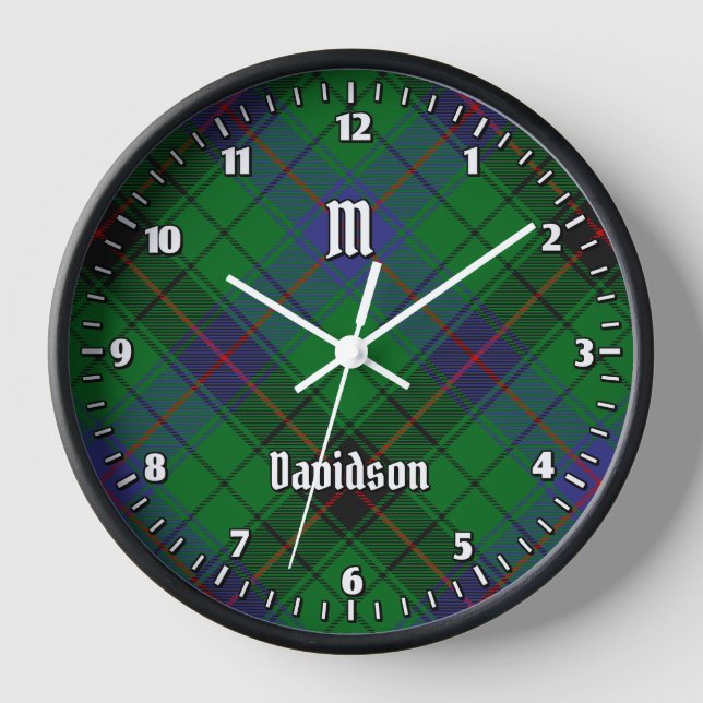 Clan Davidson Tartan Clock (Front)