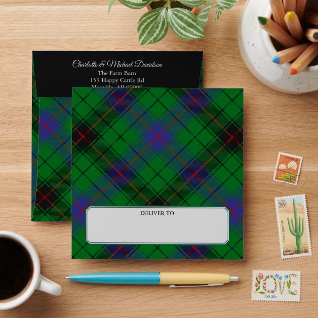 Clan Davidson Tartan Envelope (Desk)