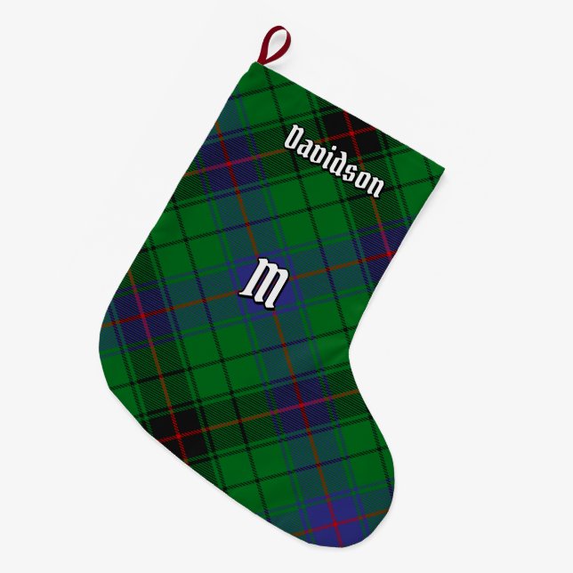 Clan Davidson Tartan Large Christmas Stocking (Front (Hanging))