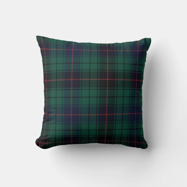 Clan Davidson Tartan Plaid Throw Pillow (Front)