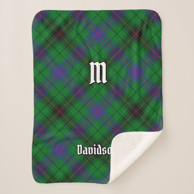Clan Davidson Tartan Sherpa Blanket (Front)