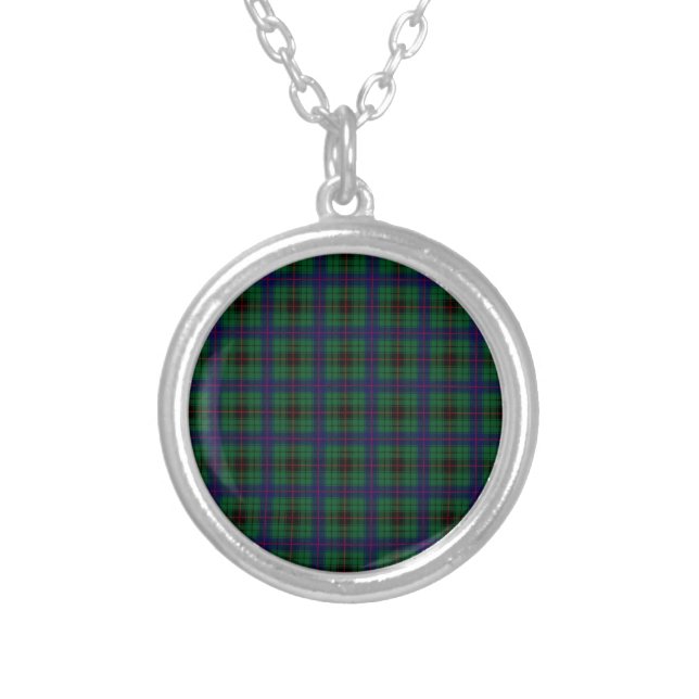Clan Davidson Tartan Silver Plated Necklace (Front)