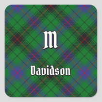 Clan Davidson Tartan Square Sticker