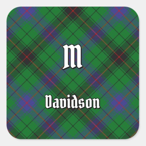 Clan Davidson Tartan Square Sticker