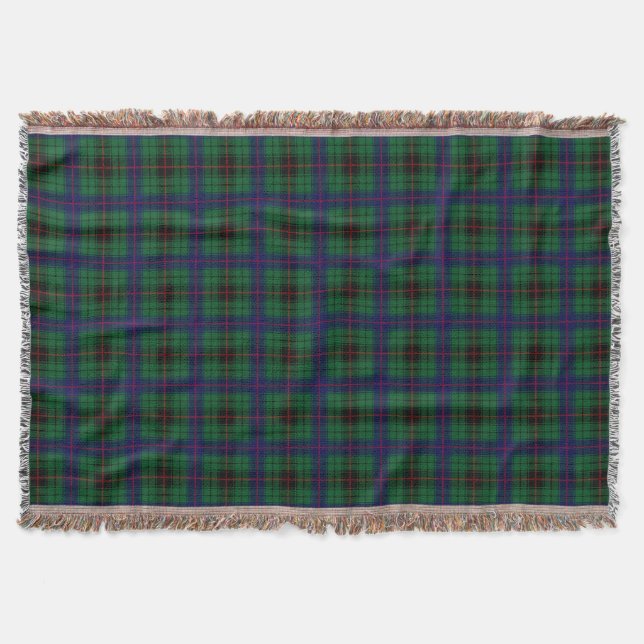 Clan Davidson Tartan Throw Blanket (Front)