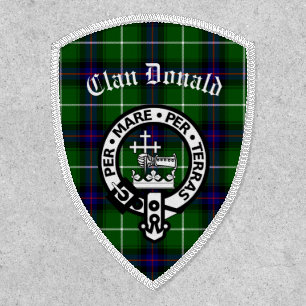 Clan Donald Crest Badge & Tartan Iron On Patch