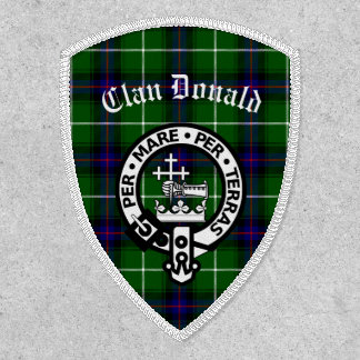 Clan Donald Crest Badge & Tartan Iron On Patch
