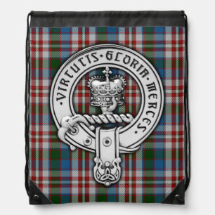 Clan Donnachaidh (Robertson) Crest & Dress Tartan Drawstring Bag