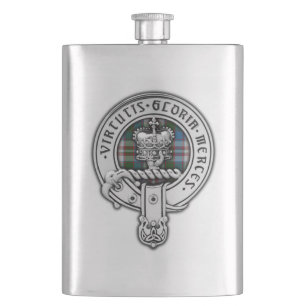 Clan Donnachaidh (Robertson) Crest & Dress Tartan Flask