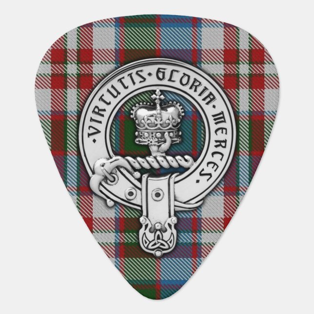 Clan Donnachaidh (Robertson) Crest & Dress Tartan Guitar Pick (Front)
