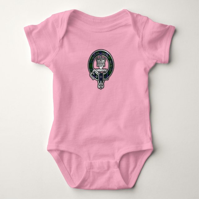 Clan Donnachaidh (Robertson) Crest /Hunting Tartan Baby Bodysuit (Front)