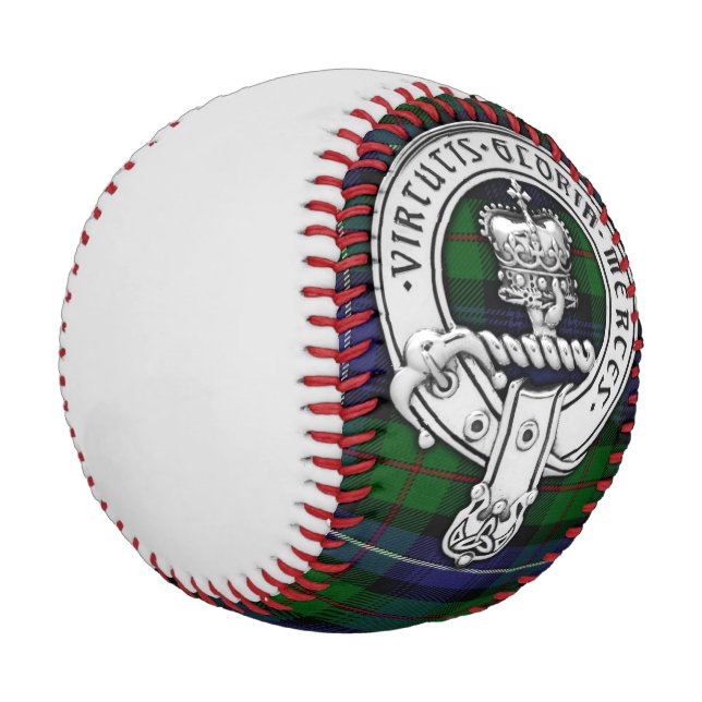 Clan Donnachaidh (Robertson) Crest /Hunting Tartan Baseball (Angled)