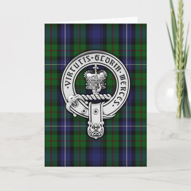 Clan Donnachaidh (Robertson) Crest /Hunting Tartan Card (Front)