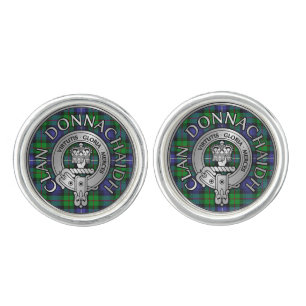Clan Donnachaidh /Robertson Crest & Hunting Tartan Cufflinks