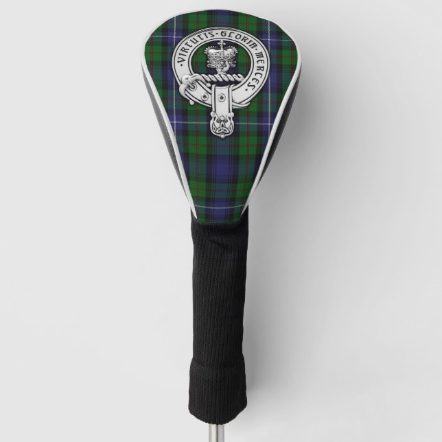 Clan Donnachaidh (Robertson) Crest /Hunting Tartan Golf Head Cover (Front)