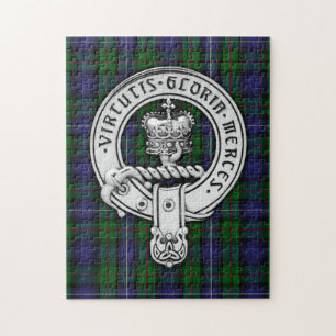 Clan Donnachaidh (Robertson) Crest /Hunting Tartan Jigsaw Puzzle