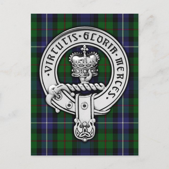 Clan Donnachaidh (Robertson) Crest /Hunting Tartan Postcard (Front)