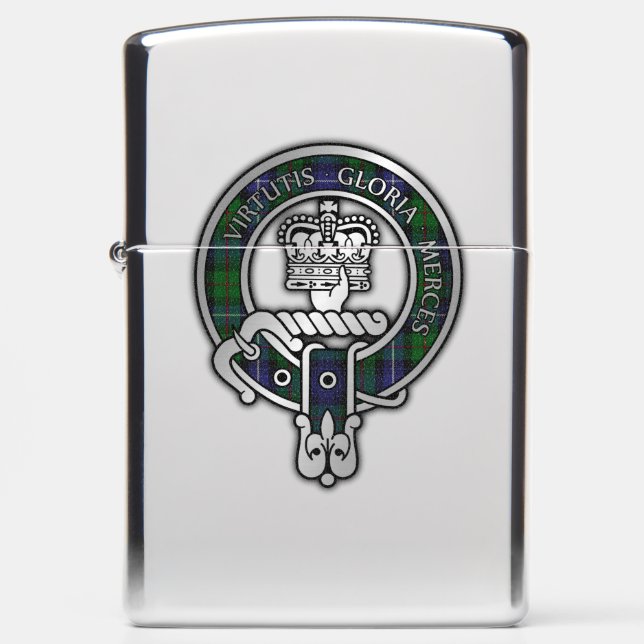 Clan Donnachaidh (Robertson) Crest /Hunting Tartan Zippo Lighter (Front)