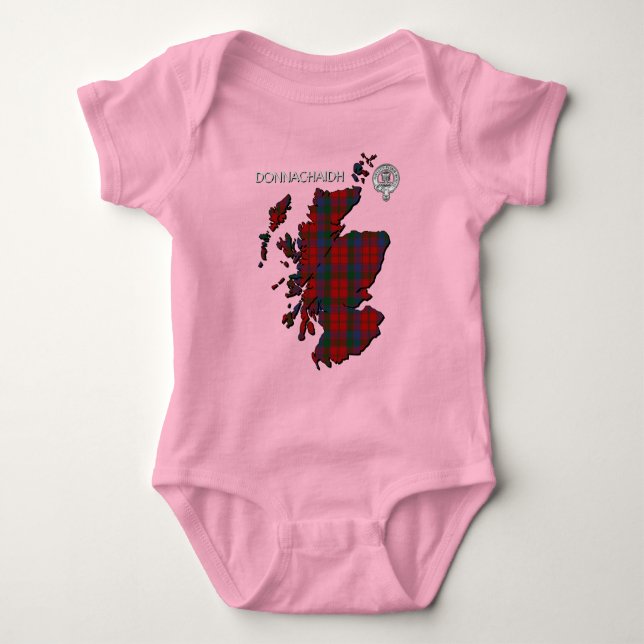 Clan Donnachaidh (Robertson) Crest & Tartan Baby Bodysuit (Front)