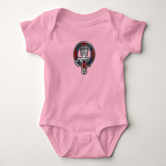 Clan Donnachaidh (Robertson) Crest & Tartan Baby Bodysuit (Front)