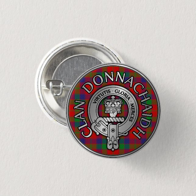 Clan Donnachaidh | Robertson Crest & Tartan Button (Front & Back)