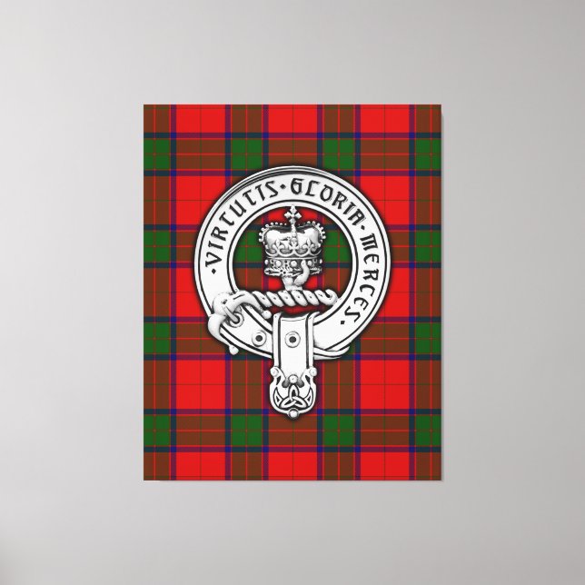 Clan Donnachaidh (Robertson) Crest & Tartan Canvas Print (Front)